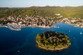 Galevac islet and Preko town, Ugljan island, Croatia