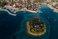 Galevac islet and Preko town, Ugljan island, Croatia