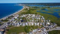 Aerial View of Galilee & Great Island, Narragansett, Rhode Island in Early August 2023