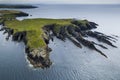 Aerial view of Galley Head Lighthouse in Rathbarry near Rosscarbery, Cork, on the south coast of Ireland Royalty Free Stock Photo