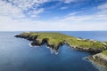 Aerial view of Galley Head Lighthouse in Rathbarry near Rosscarbery, Cork, on the south coast of Ireland Royalty Free Stock Photo