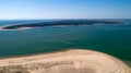 Aerial view of the Galon d'Or beach and Oleron island in Charente Maritime Royalty Free Stock Photo