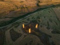 Aerial view of Galvez ruins at dusk Royalty Free Stock Photo