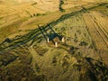 Aerial view of Galvez ruins at dusk Royalty Free Stock Photo