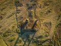 Aerial view of Galvez ruins at dusk Royalty Free Stock Photo