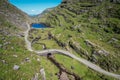 Aerial view of Gap of Dunloe and the wishing bridge in county Kerry, Ireland Royalty Free Stock Photo