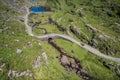 Aerial view of Gap of Dunloe and the wishing bridge in county Kerry, Ireland Royalty Free Stock Photo