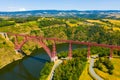 Aerial view of Garabit Viaduct, France Royalty Free Stock Photo