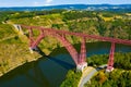 Aerial view of Garabit Viaduct, France Royalty Free Stock Photo