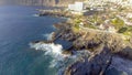 Aerial view of Garachico landscape in Tenerife from drone Royalty Free Stock Photo