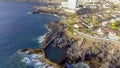 Aerial view of Garachico landscape in Tenerife from drone Royalty Free Stock Photo