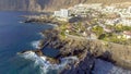 Aerial view of Garachico landscape in Tenerife from drone Royalty Free Stock Photo