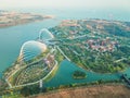 Aerial view of Gardens by the Bay Royalty Free Stock Photo