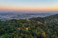 Aerial view of gardens of the national palace of Pena, Sintra, L Royalty Free Stock Photo