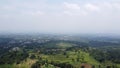 The aerial view of gardens and trees presents a breathtaking panorama of nature's symphony.