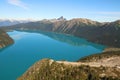 Aerial view of Garibaldi Lake and the Black Tusk in the Coast Mountains of British Columbia Royalty Free Stock Photo