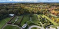 Aerial view of a gazebo near vineyards in Elizabethtown, Pennsylvania Royalty Free Stock Photo