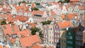 Aerial view of Gdansk downtown, with their colorful houses. Poland