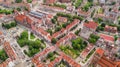 Aerial view of Gdansk. Landscape of Gdansk old city with the Mot awa River Royalty Free Stock Photo