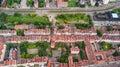 Aerial view of Gdansk. Landscape of Gdansk old city with the Mot awa River Royalty Free Stock Photo