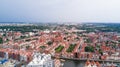 Aerial view of Gdansk. Landscape of Gdansk old city with the Mot awa River Royalty Free Stock Photo