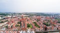 Aerial view of Gdansk. Landscape of Gdansk old city with the Mot awa River Royalty Free Stock Photo