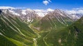 Aerial view on Geiranger fjord in More og Romsdal county in Norway famous for his beautiful boattrip through the fjord