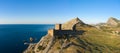 Aerial view of Genoese fortress in Sudak Royalty Free Stock Photo