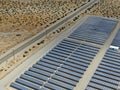 Aerial view of Genuine Energy Farm in the Hot Arid Desert of Palm Springs California