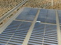 Aerial view of Genuine Energy Farm in the Hot Arid Desert of Palm Springs California