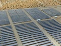 Aerial view of Genuine Energy Farm in the Hot Arid Desert of Palm Springs California