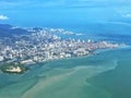 Aerial view of George Town, Penang, Malaysia. Royalty Free Stock Photo
