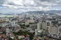 Aerial view of George Town from The Top Komtar in Penang, Malaysia. Royalty Free Stock Photo