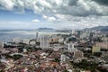 Aerial view of George Town from The Top Komtar in Penang, Malaysia. Royalty Free Stock Photo