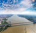 Aerial view of George Washington Bridge in New York City Royalty Free Stock Photo