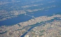 Aerial view of the George Washington Bridge between New York and New Jersey Royalty Free Stock Photo