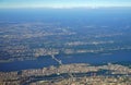 Aerial view of the George Washington Bridge between New York and New Jersey Royalty Free Stock Photo