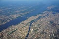 Aerial view of the George Washington Bridge between New York and New Jersey Royalty Free Stock Photo