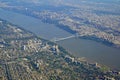 Aerial view of the George Washington Bridge between New York and New Jersey Royalty Free Stock Photo