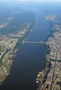 Aerial view of the George Washington Bridge between New York and New Jersey Royalty Free Stock Photo