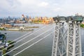 Aerial view of the George Washington Bridge at sunrise in Fort Lee, NJ Royalty Free Stock Photo