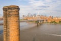 Aerial view of the George Washington Bridge at sunrise in Fort Lee, NJ Royalty Free Stock Photo