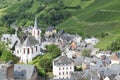 Aerial view from German city Trarbach Royalty Free Stock Photo