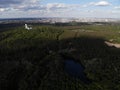 Aerial view of German forest Grunewald located in the western side of Berlin on the east side of the Havel. Royalty Free Stock Photo