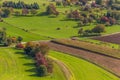 An aerial view of German green countryside