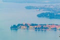 Aerial view of the german island Lindau situated on the bodensee lake....IMAGE Royalty Free Stock Photo