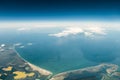 Aerial view of german peninsula Fischland-Darss-Zingst and island Hiddensee