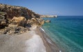 Aerial view on Geropotamos pebblebeach on Crete, Greece Royalty Free Stock Photo
