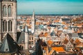 Aerial view of Ghent, Flanders, Belgium