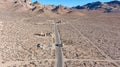 Aerial view of Ghost town Rhyolite Nevada. Royalty Free Stock Photo